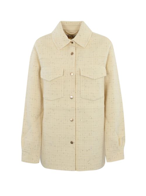 Giacca camicia Chantel in lana Mc2 Saint Barth | CHANTEL00467G WOOL 10 CREAM PAILLETTE